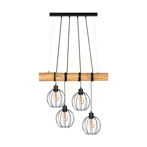 Verifica Lampa suspendată Lumo, maro/negru, 4xE27, 90 cm