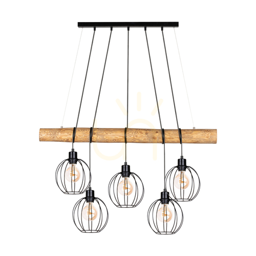Verifica Lampa suspendată Lumo, maro/negru, 5xE27, 115 cm