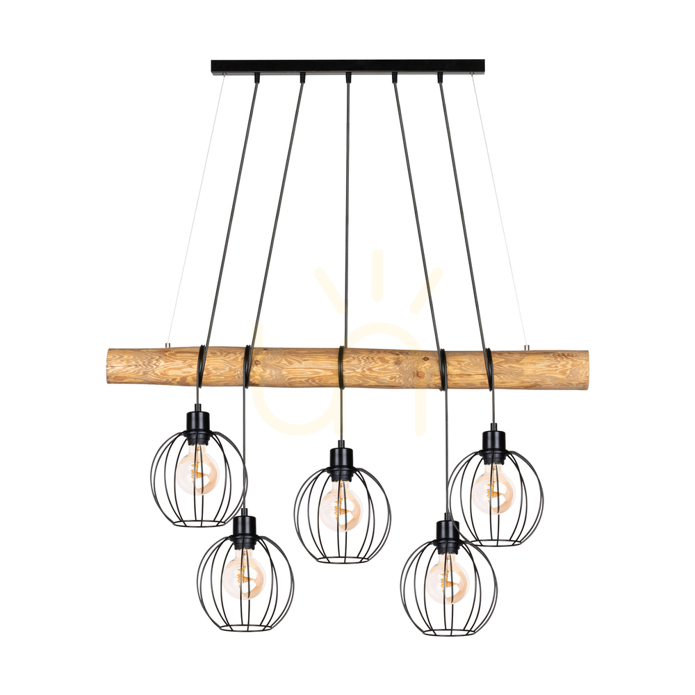 Verifica Lampa suspendată Lumo, maro/negru, 5xE27, 115 cm Lampa suspendată Lumo, maro/negru, 5xE27, 115 cm