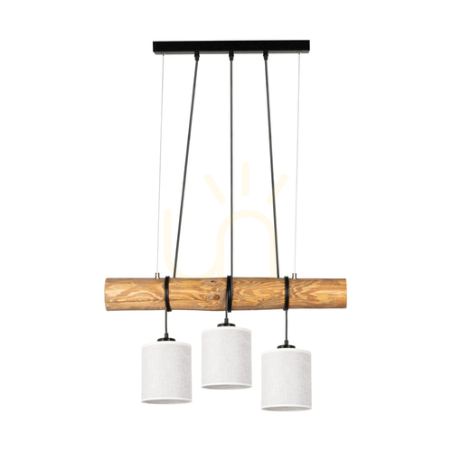 Verifica Lampa suspendată Treno, maro/negru, abajur bej, 3xE27, 70 cm