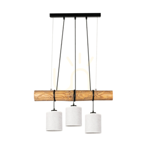 Lampa suspendată Treno, maro/negru, abajur bej, 3xE27, 70 cm small 0