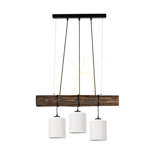 Verifica Lampa suspendată Treno, nuc/negru, abajur bej, 3xE27, 70 cm