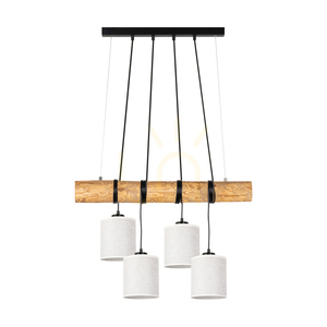 Lampa suspendată Treno, maro/negru, abajur bej, 4xE27, 90 cm small 0
