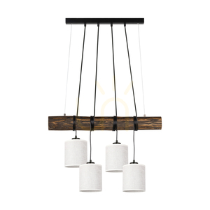 Lampa suspendată Treno, nuc/negru, abajur bej, 4xE27, 90 cm 0 Lampa suspendată Treno, nuc/negru, abajur bej, 4xE27, 90 cm small 0