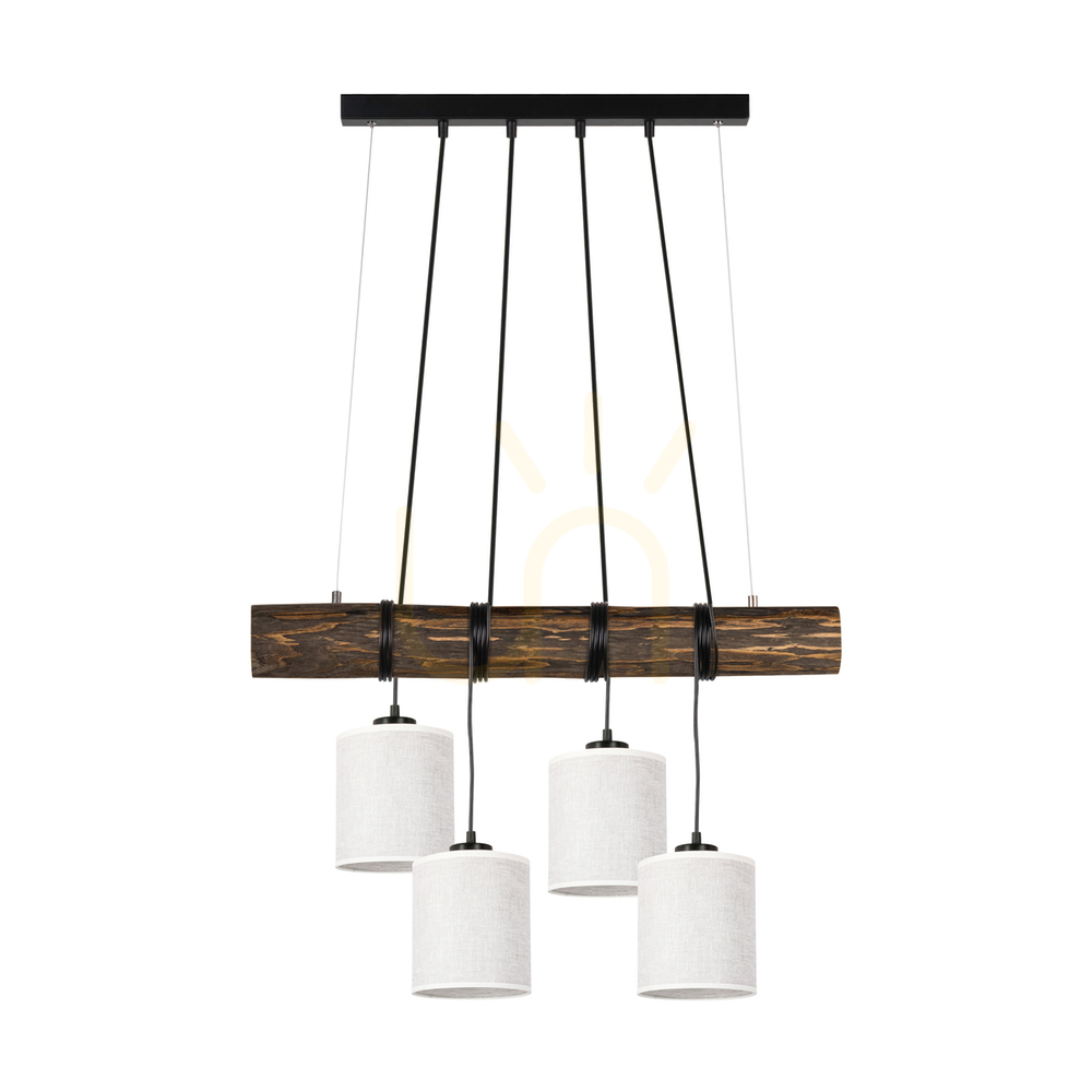 Verifica Lampa suspendată Treno, nuc/negru, abajur bej, 4xE27, 90 cm Lampa suspendată Treno, nuc/negru, abajur bej, 4xE27, 90 cm