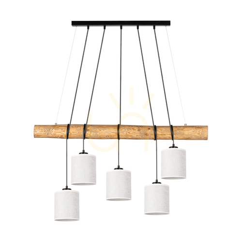 Verifica Lampa suspendată Treno, maro/negru, abajur bej, 5xE27, 115 cm