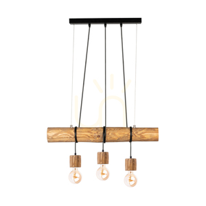 Lampă suspendată Skog, maro/negru, 3xE27, 70 cm small 0