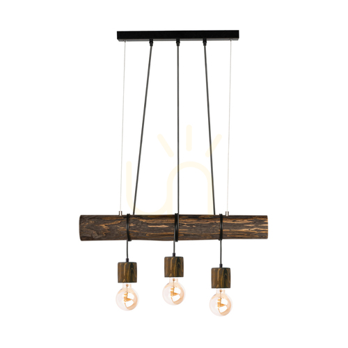 Verifica Lampa suspendată Skog, nuc/negru, 3xE27, 70 cm