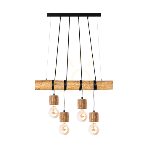 Verifica Lampa suspendată Skog, maro/negru, 4xE27, 90 cm