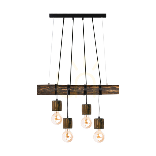 Verifica Lampa suspendată Skog, nuc/negru, 4xE27, 90 cm