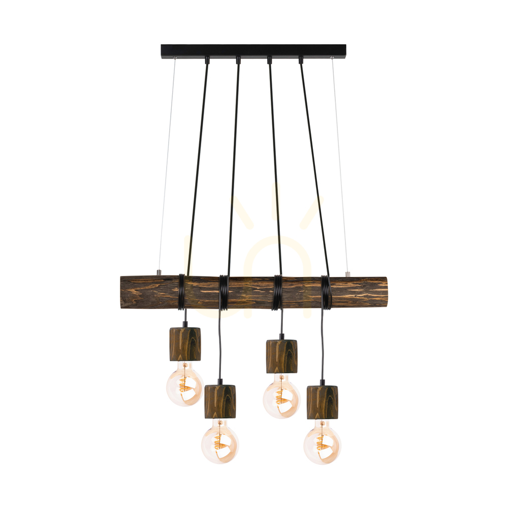 Verifica Lampa suspendată Skog, nuc/negru, 4xE27, 90 cm Lampa suspendată Skog, nuc/negru, 4xE27, 90 cm