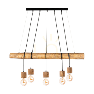 Lampa suspendată Skog, maro/negru, 5xE27, 115 cm small 0