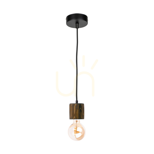 Verifica Lampa suspendată Skog, nuc/negru, 1xE27, Ø10 cm