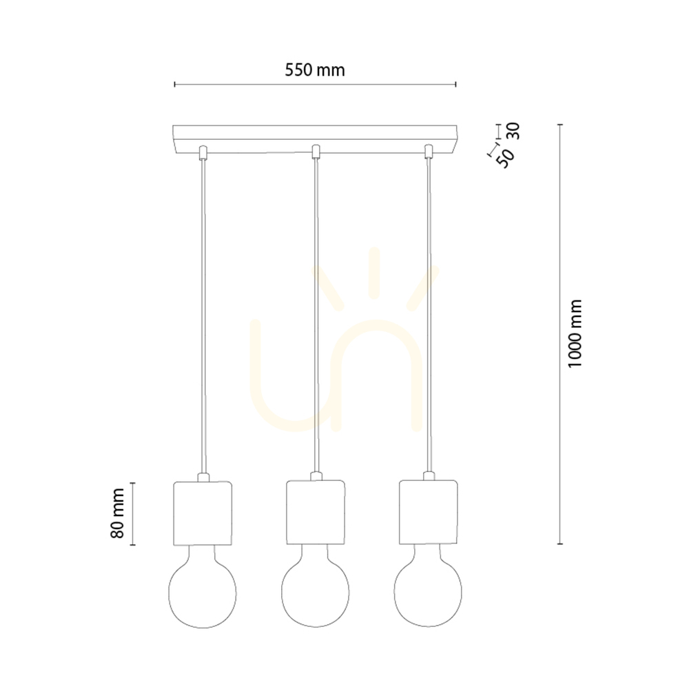 Vedere Lampa suspendată Skog, maro/negru, 3xE27, 55 cm Lampa suspendată Skog, maro/negru, 3xE27, 55 cm