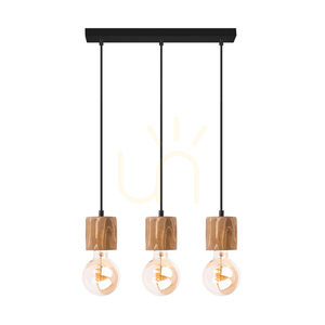 Lampa suspendată Skog, maro/negru, 3xE27, 55 cm 0 Lampa suspendată Skog, maro/negru, 3xE27, 55 cm small 0