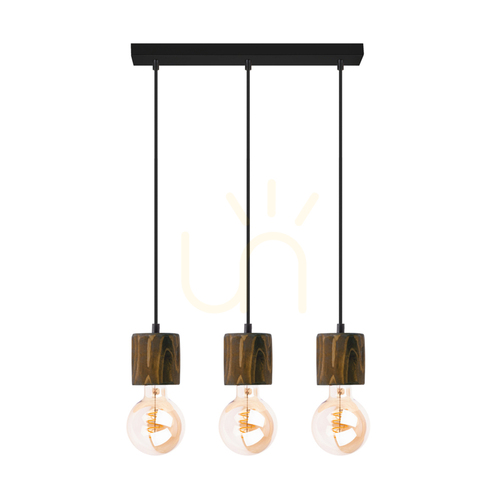Verifica Lampa suspendată Skog, nuc/negru, 3xE27, 55 cm