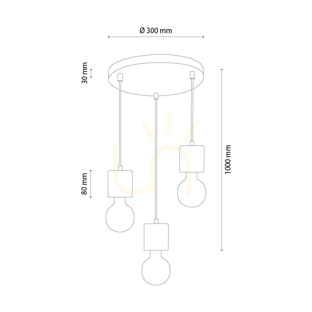 Vedere Lampa suspendată Skog, maro/negru, 3xE27, Ø30 cm Lampa suspendată Skog, maro/negru, 3xE27, Ø30 cm