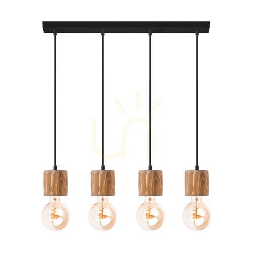 Verifica Lampa suspendată Skog, maro/negru, 4xE27, 76 cm