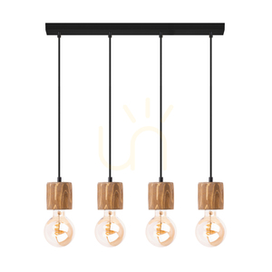 Lampa suspendată Skog, maro/negru, 4xE27, 76 cm small 0