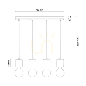 Lampa suspendată Skog, nuc/negru, 4xE27, 76 cm 1 Lampa suspendată Skog, nuc/negru, 4xE27, 76 cm small 1