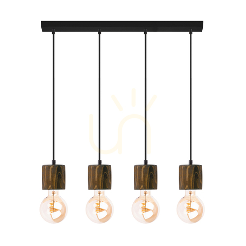 Verifica Lampa suspendată Skog, nuc/negru, 4xE27, 76 cm