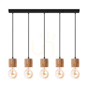 Lampa suspendată Skog, maro/negru, 5xE27, 100 cm small 0