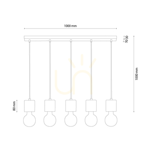 Lampa suspendată Skog, nuc/negru, 5xE27, 100 cm 1 Lampa suspendată Skog, nuc/negru, 5xE27, 100 cm small 1