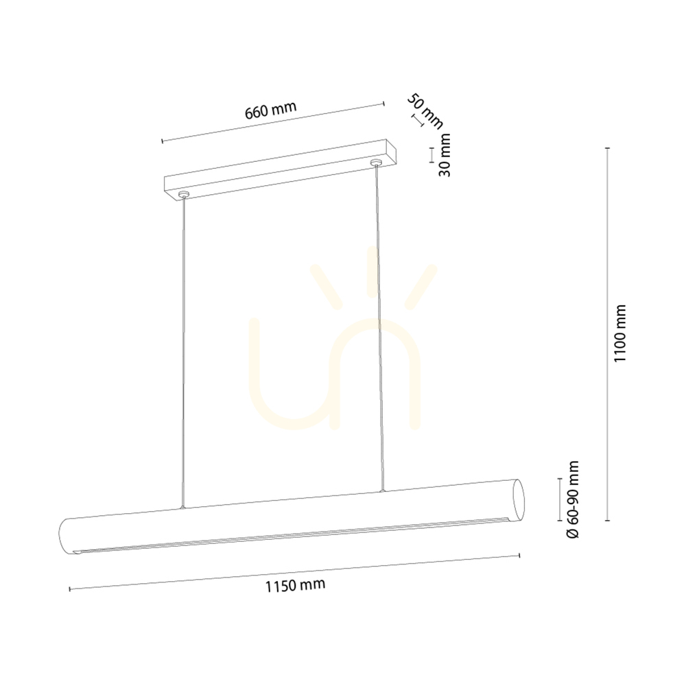 Vedere Lampa suspendată Vudovi, nuc/negru, 1xLED 45 W, 115 cm Lampa suspendată Vudovi, nuc/negru, 1xLED 45 W, 115 cm