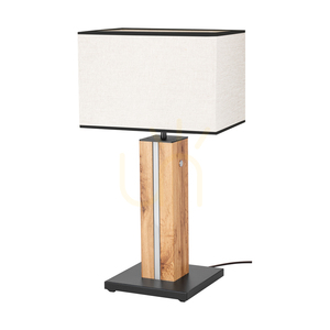 Lampa de masă Flamo, stejar/negru, abajur bej-negru, 1xE27 + 1xLED 4,6 W, 30 cm 0 Lampa de masă Flamo, stejar/negru, abajur bej-negru, 1xE27 + 1xLED 4,6 W, 30 cm small 0