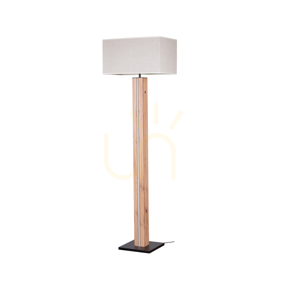 Verifica Lampa de podea Flamo, stejar/negru, abajur bej, 1xE27 + 1xLED 16 W, 45 cm Lampa de podea Flamo, stejar/negru, abajur bej, 1xE27 + 1xLED 16 W, 45 cm