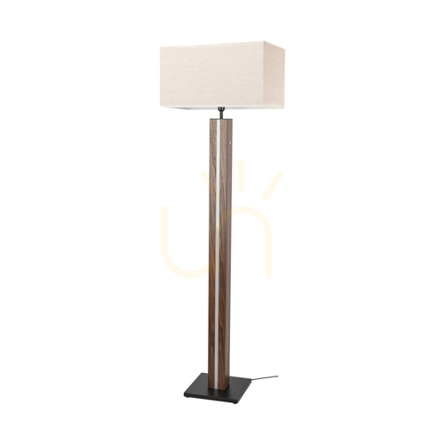 Verifica Lampa de podea Flamo, nuc/negru, abajur bej, 1xE27 + 1xLED 16 W, 45 cm