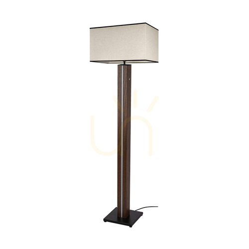 Verifica Lampa de podea Flamo, nuc/negru, abajur bej-negru, 1xE27 + 1xLED 16 W, 45 cm