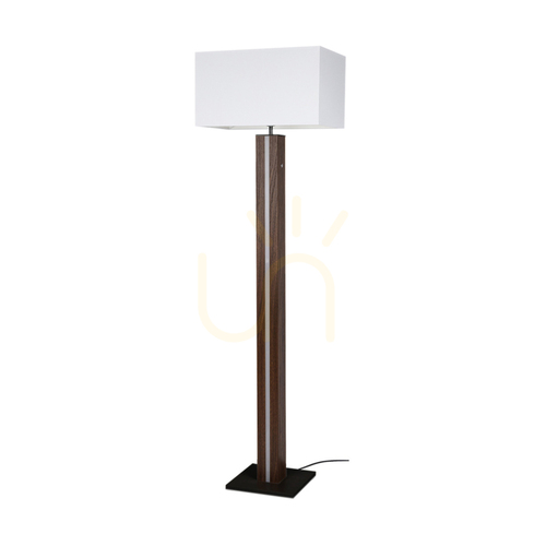 Verifica Lampa de podea Flamo, nuc/negru, abajur alb, 1xE27 + 1xLED 16 W, 45 cm