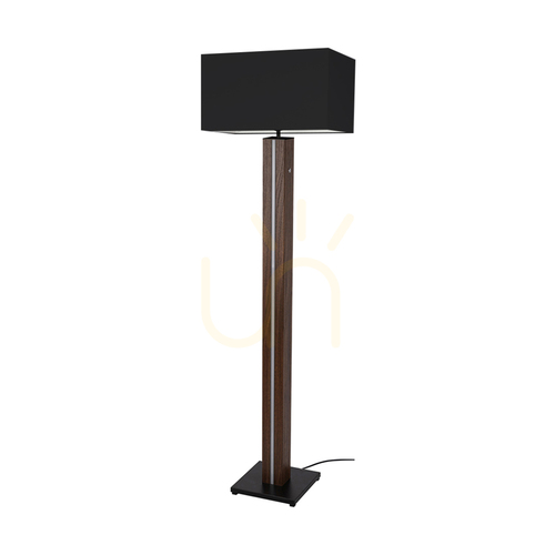 Verifica Lampa de podea Flamo, nuc/negru, abajur negru, 1xE27 + 1xLED 16 W, 45 cm