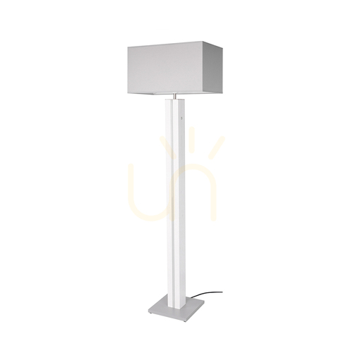 Verifica Lampa de podea Flamo, nuc/gri, abajur alb, 1xE27 + 1xLED 16 W, 45 cm