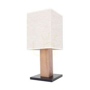 Lampa de masă Nomma, stejar/negru, abajur bej, 1xE27, 22 cm small 0