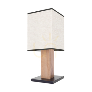 Lampa de masă Nomma, stejar/negru, abajur bej-negru, 1xE27, 22 cm small 0