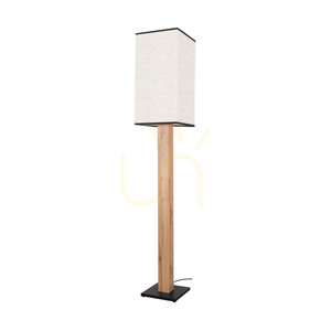 Lampa de podea Nomma, stejar/negru, abajur bej-negru, 1xE27, 30 cm 0 Lampa de podea Nomma, stejar/negru, abajur bej-negru, 1xE27, 30 cm small 0