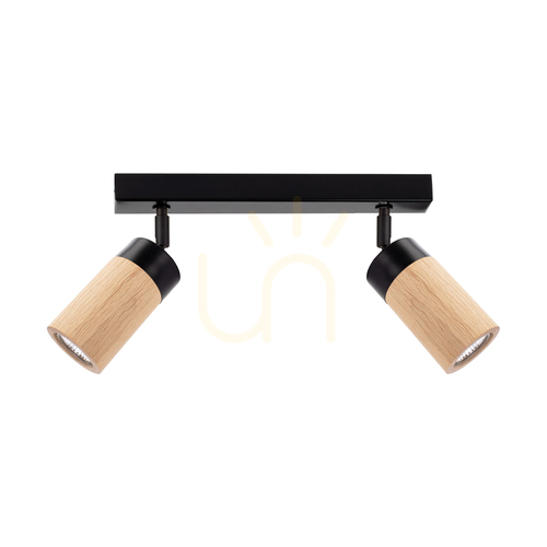 Verifica Lampa de tavan Artemis, stejar uleiat/negru, 2xGU10, 6 W, 37 cm