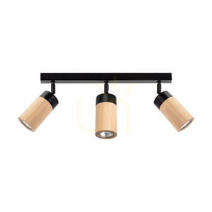 Lampa de tavan Artemis, stejar uleiat/negru, 3xGU10, 6 W, 52 cm small 0