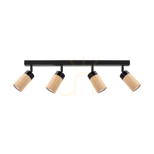 Verifica Lampa de tavan Artemis, stejar uleiat/negru, 4xGU10, 6 W, 75 cm