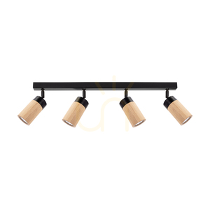 Lampa de tavan Artemis, stejar uleiat/negru, 4xGU10, 6 W, 75 cm small 0