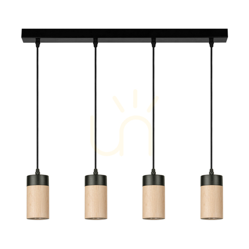 Verifica Lampa suspendată Artemis, stejar uleiat/negru, 4xGU10, 6 W, 75 cm