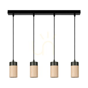 Lampa suspendată Artemis, stejar uleiat/negru, 4xGU10, 6 W, 75 cm small 0