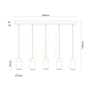 Lampa suspendată Artemis, stejar uleiat/negru, 5xGU10, 6 W, 100 cm 2 Lampa suspendată Artemis, stejar uleiat/negru, 5xGU10, 6 W, 100 cm small 2