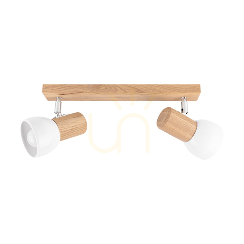 Verifica Lampa de tavan Nord, stejar uleiat, 2xE27, 37 cm