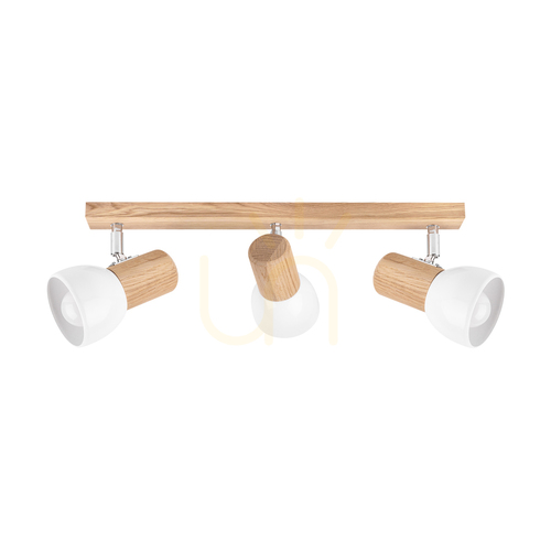 Verifica Lampa de tavan Nord, stejar uleiat, 3xE27, 52 cm