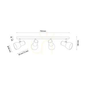 Lampa de tavan Nord, stejar uleiat, 4xE27, 75 cm small 1