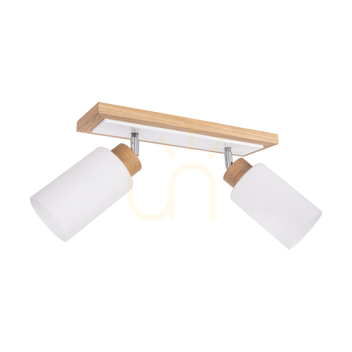 Verifica Lampa de tavan Bella, stejar uleiat/alb, 2xE27, 54 cm