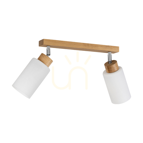 Verifica Lampa de tavan Selva, stejar uleiat, 2xE27, 37 cm